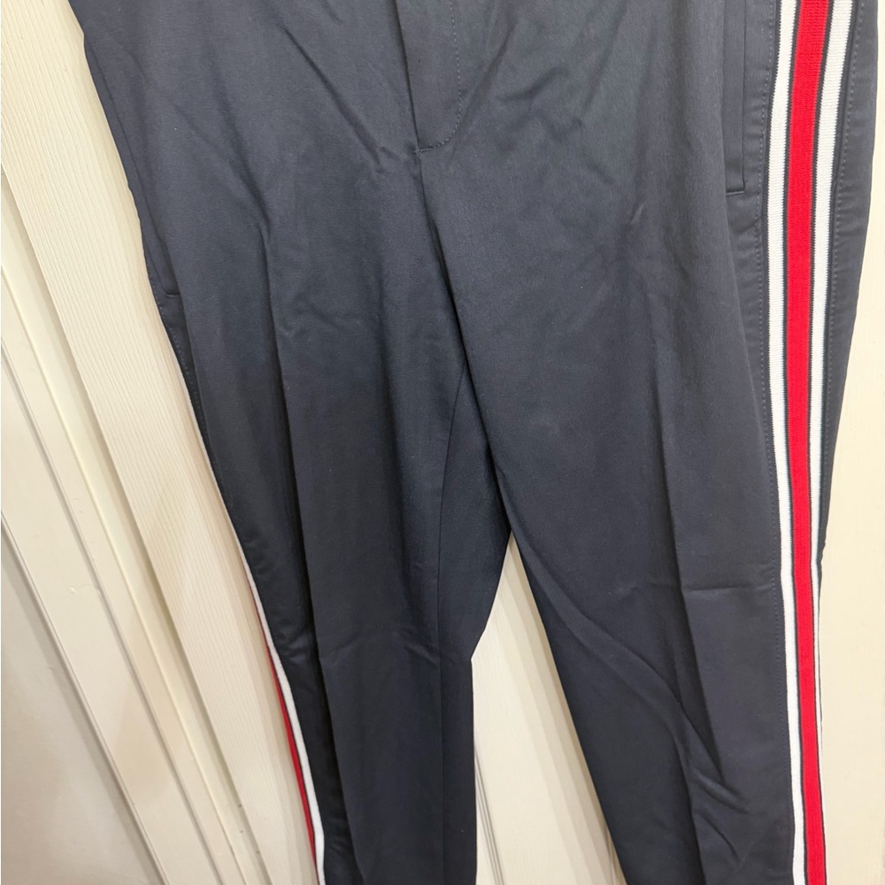 Women’s Navy  Pants with Red & White Side Stripe